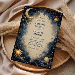 Convite Botânica Cósmica Vintage Celestial