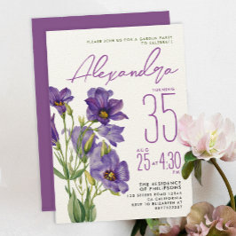 Convite Botânica das Flores Violetas Violetas na moda Femi