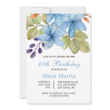 Botânica de Flor Azul de Cores Aquáticas, Qualquer