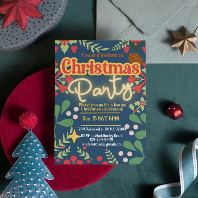 Convite Botânica de Natal retrógrada e moderna (Criador carregado)