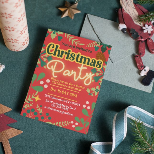 Convite Botânica de Natal retrógrada e moderna (Criador carregado)