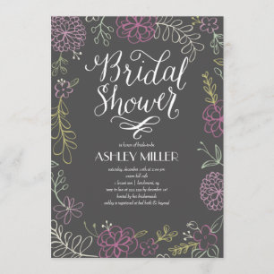 Convite Botânica desenhada à mão   Chá de panela