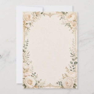 Convite Botânica Elegante em Papel Artesanal Antigo