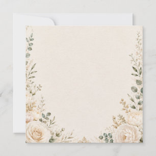 Convite Botânica Elegante em Papel Artesanal Antigo