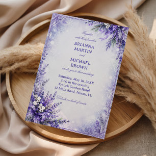 Convite Botânica Enfeitiçante de Lavanda de Inverno