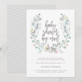 Convite Botânica Floral de Aquarela| Chá de fraldas por co