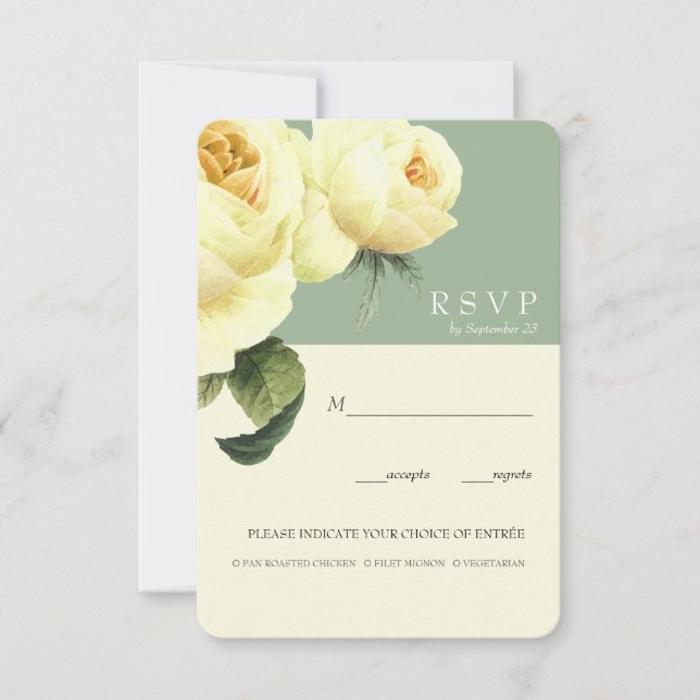 Convite Botânica | Opção de refeição RSVP de Casamento de  (Frente)