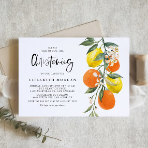 Convite Botânica Orange e Lemon Garland Christening