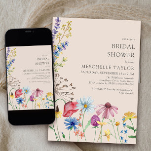 Convite Botânica Rústica do Chá de panela de Flores Sel