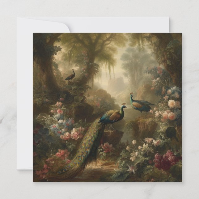 Convite Botânica: três pavões no jardim inglês (Frente)