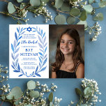 Convite Botânica Watercolor PERSONALIZADA PHOTO Bat Bar Mi<br><div class="desc">Cartão perfeito para anunciar um morcego mitzvah, bar mitzvah ou outra celebração judaica! A mão desenhou uma delicada arte de trama de folha para você! TOTALMENTE PERSONALIZÁVEL! Clique em "Personalizar" acima para editar o texto e adicionar sua foto. Clique em "editar usando a ferramenta design" para ajustar as fontes, cores...</div>