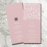 Botanical All In One Dusty Rose Wedding Invitation