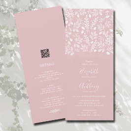 Convite Botanical All In One Dusty Rose Wedding Invitation