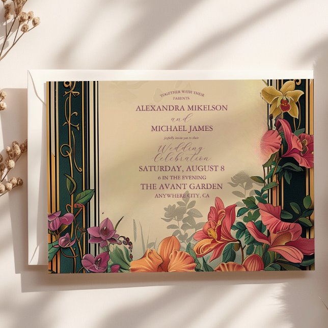 Convite Botanical Bliss Flores Silvestres Casamento Art No (Criador carregado)
