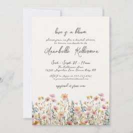Convite Botanical Colorful Wildflowers Bridal Shower