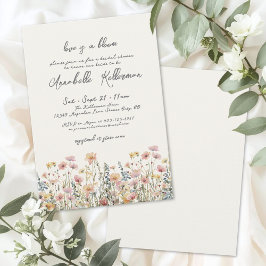 Convite Botanical Colorful Wildflowers Bridal Shower