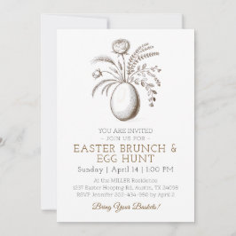 Convite Botanical Easter Brunch Egg Hunt Invitation