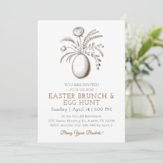 Convite Botanical Easter Brunch Egg Hunt Invitation