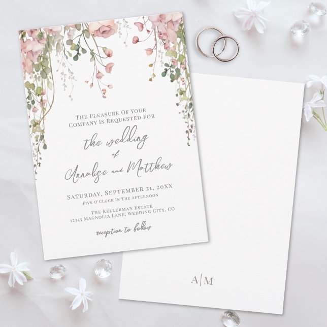 Convite Botanical Elegant Watercolor Wildflower Wedding (Botanical Elegant Watercolor Wildflower Wedding Invitation)