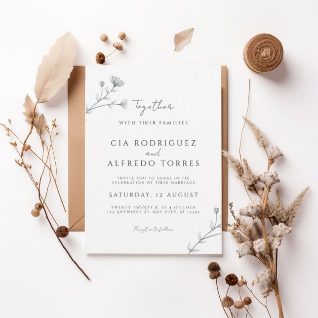 Convite Botanical Elegant Wedding Invitation (Criador carregado)