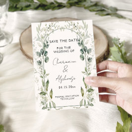 Convite Botanical Greenery Eucalyptus Save The Date |