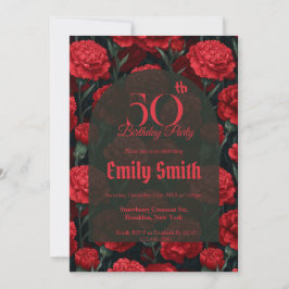 Convite Botanical Inspired Carnation Flower 20Th Birthday