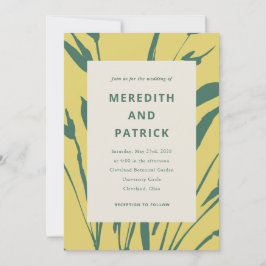 Convite Botanical Sketch Citrus Pine Wedding Invitation
