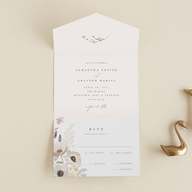 Convite Botânico de Casamento All-in-One (Criador carregado)