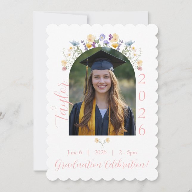 Convite Botânico de Formatura com Foto de Vieira 2 (Frente)