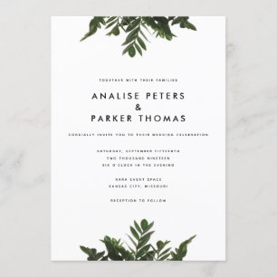 Convite botânico do casamento das hortaliças