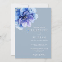 Botânico em Aquarela Azul Poeira Casamento Complet