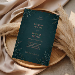 Convite Botânico Escuro Elegante Luxuoso