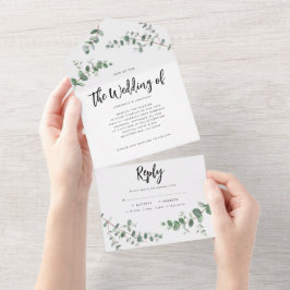 Convite botânico Eucalyptus de Casamento Orçamenta