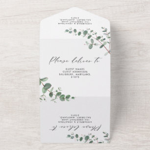 Convite botânico Eucalyptus de Casamento Orçamenta