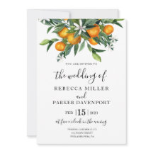 Convite botânico para Casamento de Laranjas