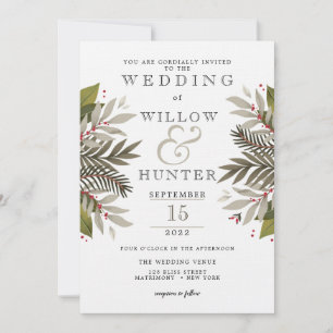 Convite Botânico sem som Cores da Terra Casamento