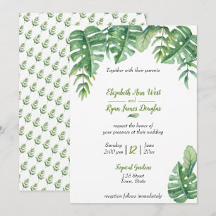 Convite botânico tropical do casamento das
