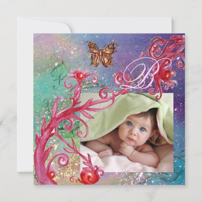 Convite BOTÃO EM AZUL, BABY BOY CHÁ Modelo de Foto (Frente)