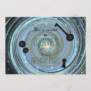 Convite Botão Olhos e Esqueleto Chave Outro Partido Mundia