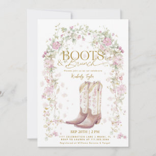 Convite Botas & Brunch Arco de Flores Silvestres Chá de No