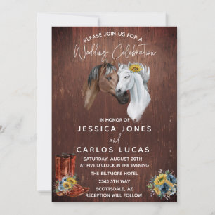 Convite Botas De Cavalo Ocidentais De Madeira Girassol Aqu