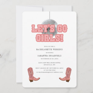 Convite Botas de Cow Girl para Fim de Semana de Despedida 