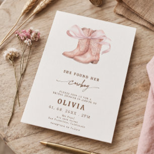 Convite Botas de Cowboy com Laço de Coquete Festa de Noiva