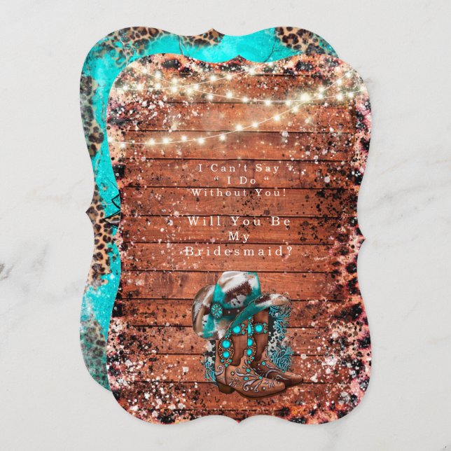 Convite Botas de Cowboy Country Você Será Minha Dama de Ho (Frente/Verso)