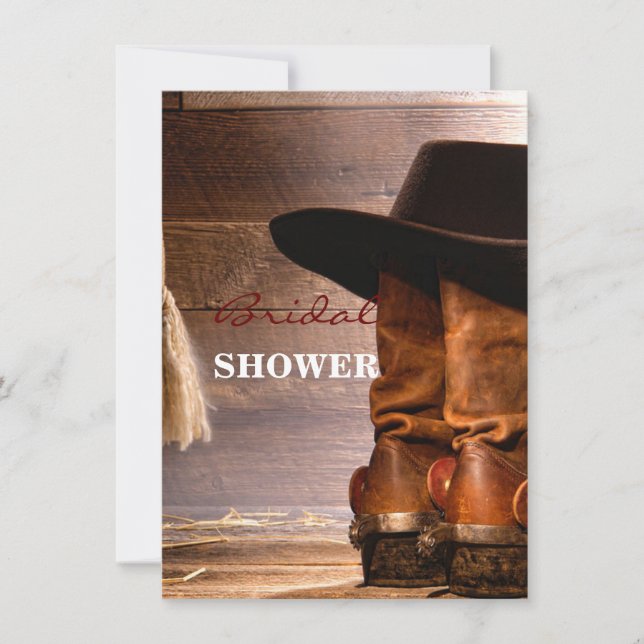 Convite botas de cowboy de madeira castanha do oeste (Frente)