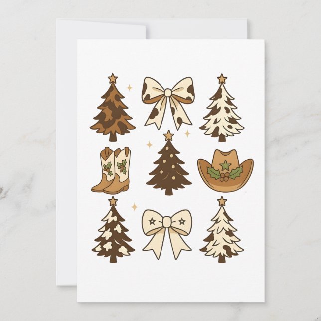 Convite Botas de Cowboy de Natal Western Santa Natal (Frente)