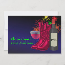 Convite Botas de Cowboy e Vinho de Aniversário da Festa We
