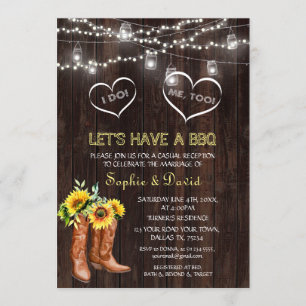 Convite Botas de Cowboy Ocidentais Girassóis EU FAÇO CHURR