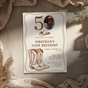 Convite Botas de Cowboy Ocidentais Modernas 40 50 Foto Ani