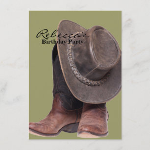 Convite botas de cowboy rodeo country rústico ocidental